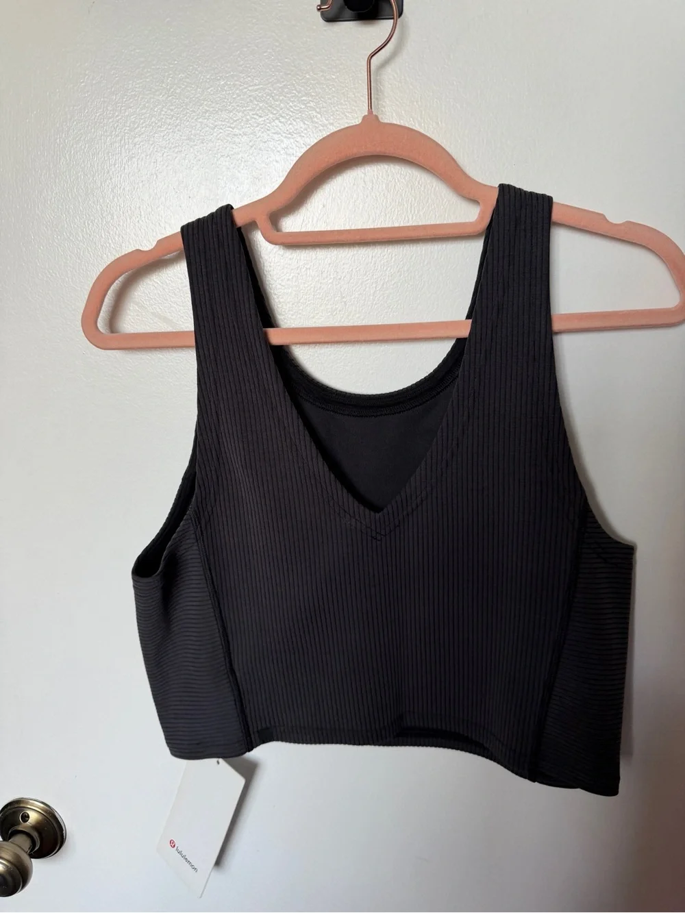 NWT Lululemon Ribbed Softstreme Cropped Tank Top Black